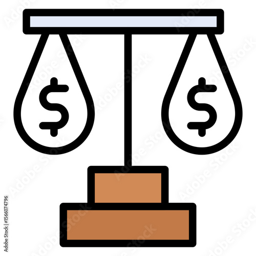 Balanced Budget icon vector image. Can be used for Politics.