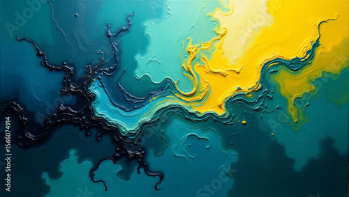 Vibrant abstract acrylic painting featuring a mesmerizing marble background
