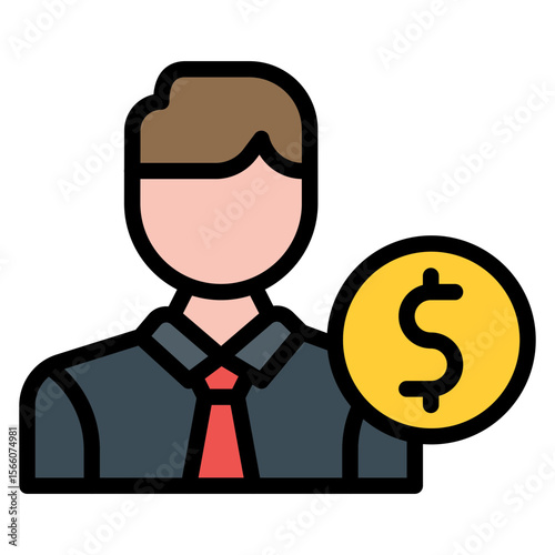 Embezzlement icon vector image. Can be used for Politics.
