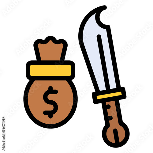 Extortion icon vector image. Can be used for Politics.