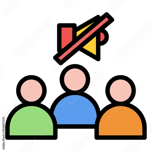 Silent Majority icon vector image. Can be used for Politics.
