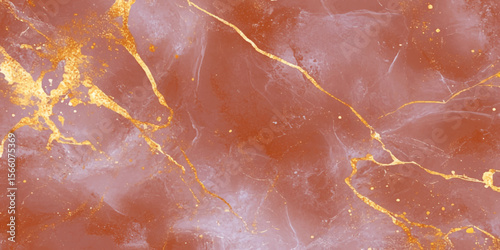 Pink marble texture background with high resolution, Close up of pink marble design for decor, Abstract dusty rose liquid watercolor background with golden crackers.
