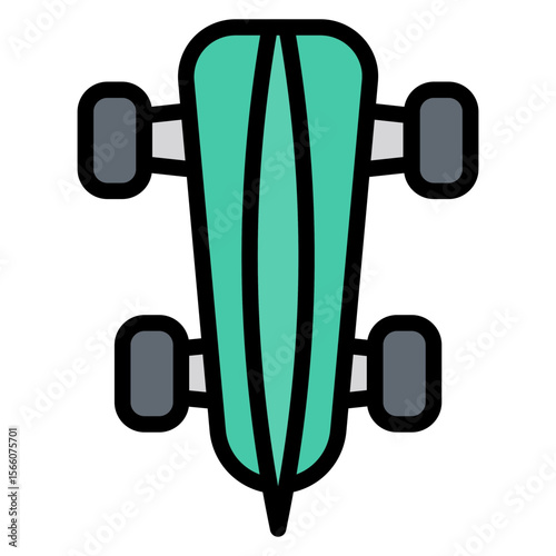 Longboard icon vector image. Can be used for Personal Transportation.
