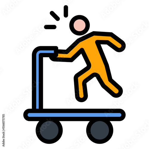 Scooter Injury icon vector image. Can be used for Personal Transportation.
