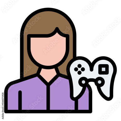 Female Player icon vector image. Can be used for Battle Royale.
