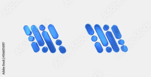 rainy snow 3D icon on isolate white background