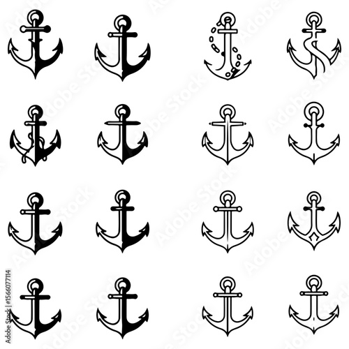 A premium collection of vector emblems featuring strong anchors for a high-end and trustworthy brand