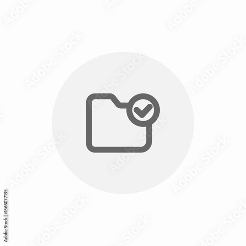 folder check icon sign vector
