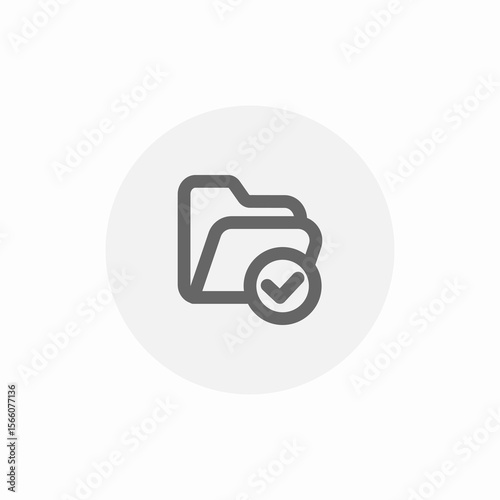 folder approved icon sign vector