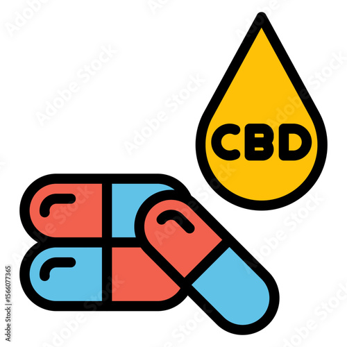 Bio Cbd Per Capsule icon vector image. Can be used for CBD Oil.