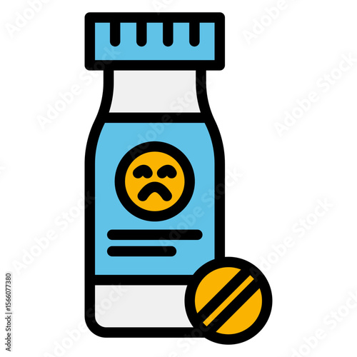 Antidepressant icon vector image. Can be used for CBD Oil.