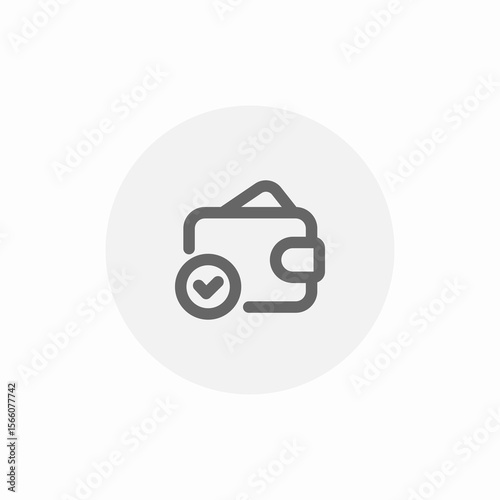 wallet verified icon sign vector