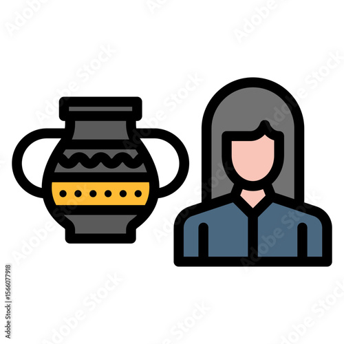 Curator Female icon vector image. Can be used for Museum.