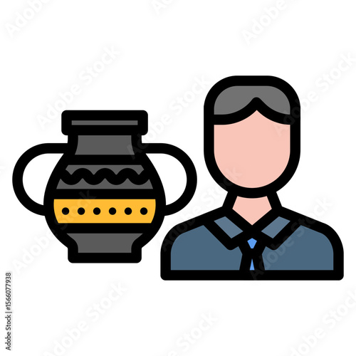 Curator Male icon vector image. Can be used for Museum.