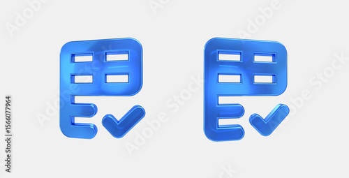 Tableau sur toile rubric 3D icon on isolate white background