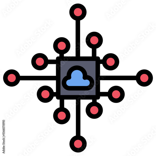 Cloud Computing icon vector image. Can be used for Industry.