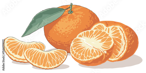  image of ripe mandarins, presented in a natural and appetizing way.