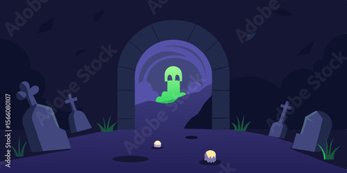 Secret Tunnel Beneath Graveyard With Glowing Fog