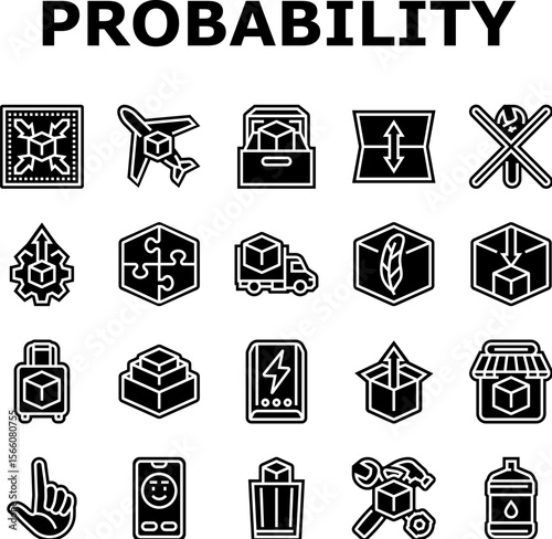 portability convenience product icons set vector