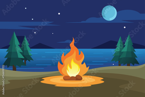 campfire in the woods