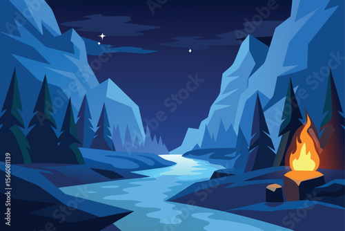 winter landscape with mountains