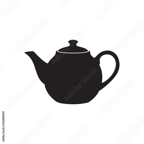 Teapot silhouette vector isolated on white background