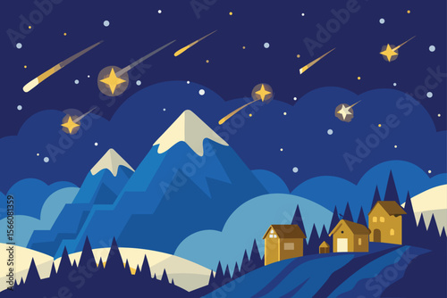 night landscape with moon