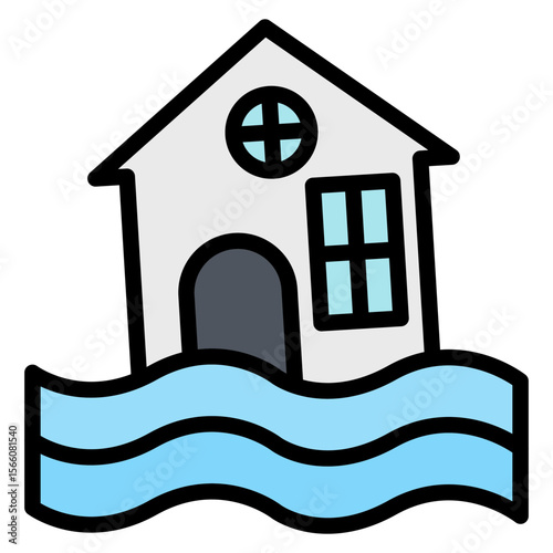 Flood icon vector image. Can be used for Emergency Service.