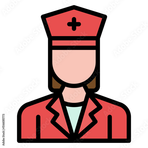Paramedic Female icon vector image. Can be used for Emergency Service.