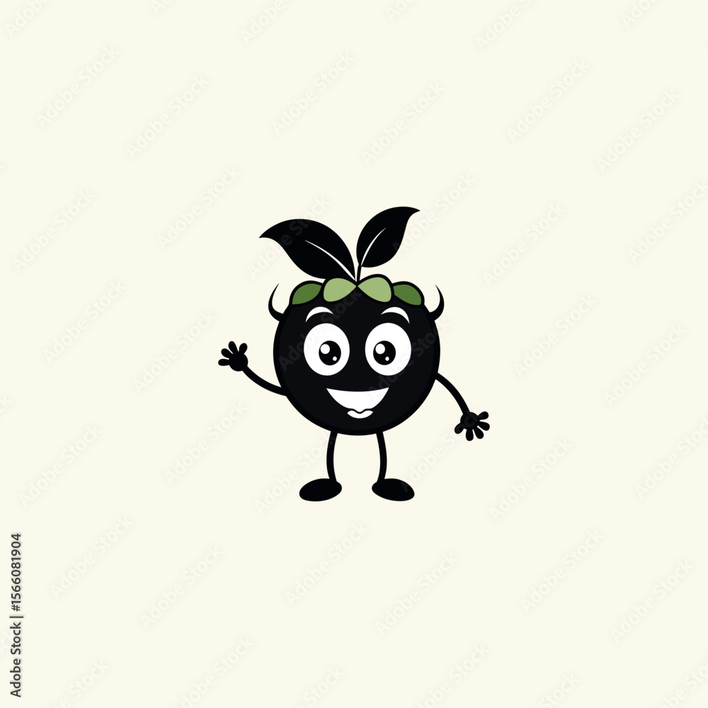 Fototapeta premium Funny doodle fruit cartoon with cute expression
