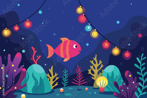underwater background with fishes