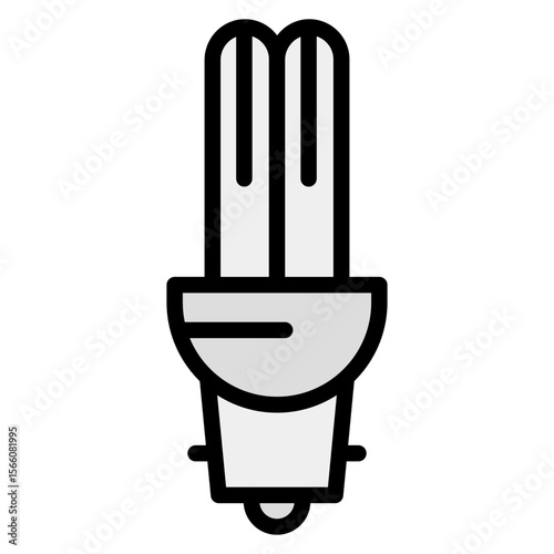 Cfl Tubular Bulb icon vector image. Can be used for Lighting.