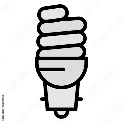 Cfl Compact Bulb icon vector image. Can be used for Lighting.