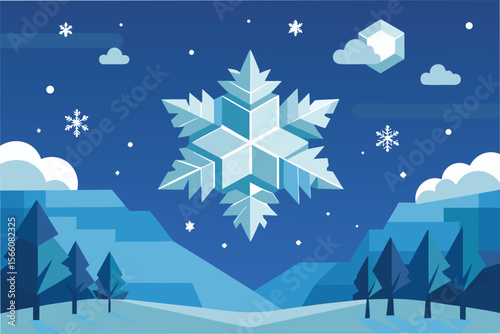vector illustration of a winter landscape