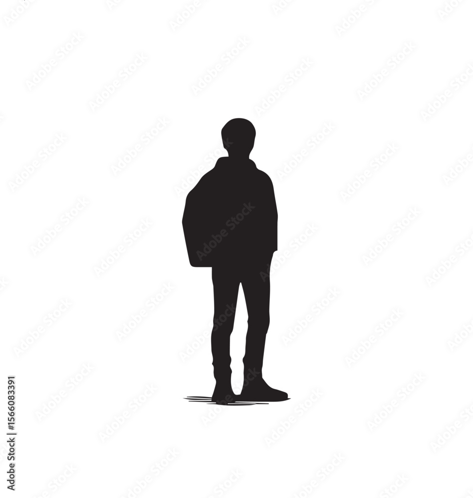 silhouette of a school student with bag silhouette of a school student with bag