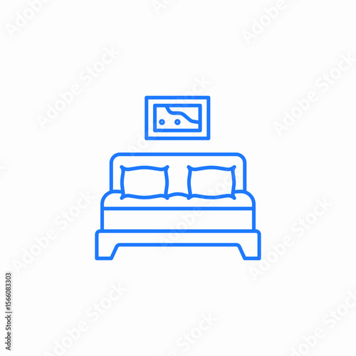 bedroom furniture icon sign vector