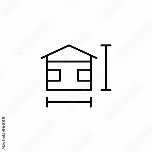 building dimensions icon sign vector