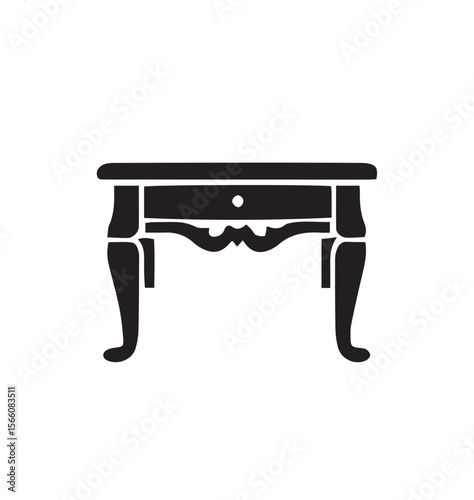 antique wooden table vector illustration