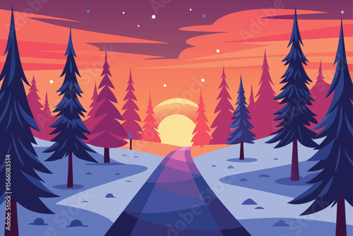 winter landscape with forest