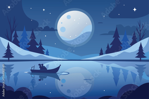 ship in the sea at night