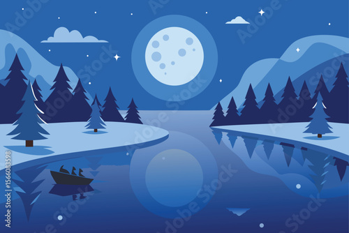 christmas night landscape