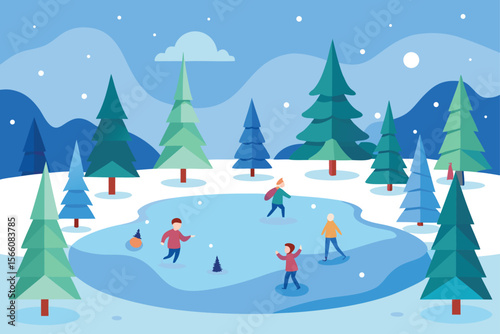 winter landscape with trees and snow