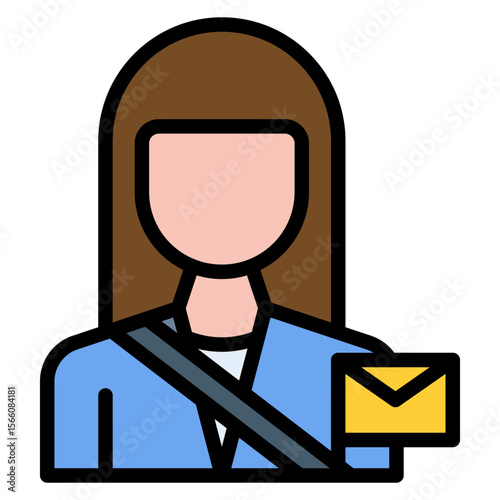 Postwoman icon vector image. Can be used for Postal Service.