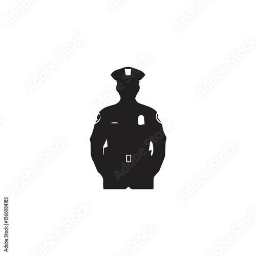a cop in uniform vector silhouette