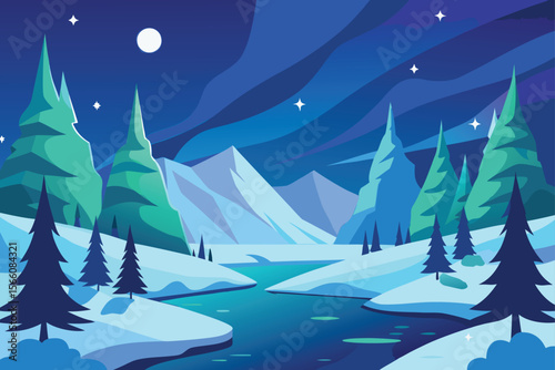 winter landscape with trees