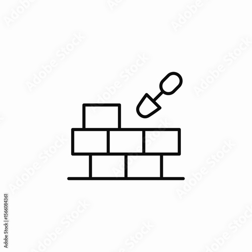 laying bricks icon sign vector