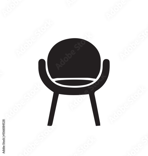 black leather chair isolated on white background