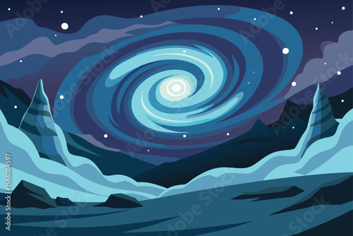 abstract background with stars and waves
