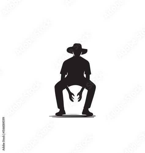 silhouette of a man with a hat