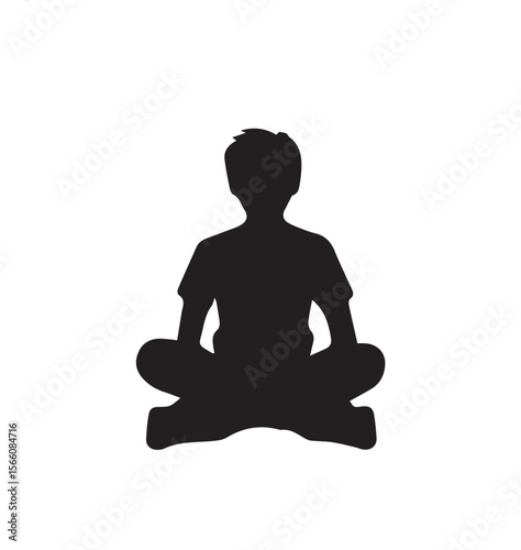 silhouette of a man in yoga position